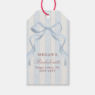 Elegant Bow Personalized Bachelorette Party ギフトタグ