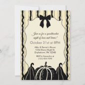 Elegant Bow Pumpkins and Stripes Chic Halloween 招待状 (正面)