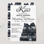 Elegant Bow She's Tying The Knot Bridal Shower  招待状 (正面/裏面)