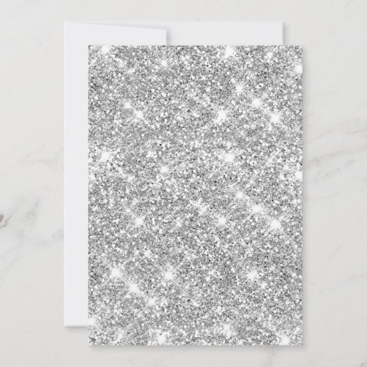 Elegant Bow,Tiara,Violet Silver Glitter Sweet 16  招待状 (裏面)