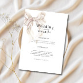 Elegant Bow Wedding Invite, Classic Minimal Modern 招待状