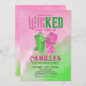 Elegant Bow Wicked Girl Birthday Party Invitation 招待状 (正面/裏面)