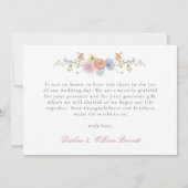 Elegant Bows and Wildflowers サンキューカード (裏面)