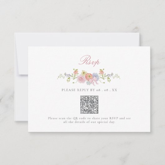 Elegant Bows and Wildflowers 出欠カード (正面)