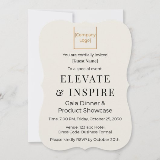 Elegant Bracket Invitation | Corporate Gala & Even 招待状 (正面)