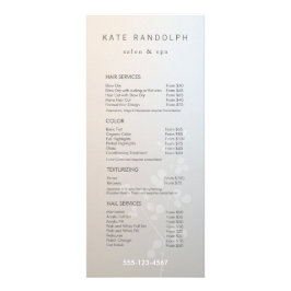 Elegant Branch Salon Price List Service Menu ラックカード