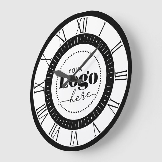 Elegant Branded Your Logo Here ラージ壁時計 (傾斜)