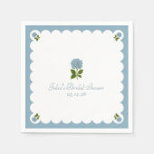 Elegant Bridal Shower Classic Dusty Blue Hydrangea スタンダードカクテルナプキン (正面)