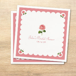 Elegant Bridal Shower Classic Dusty Rose Girly スタンダードカクテルナプキン