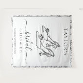 Elegant Bridal Shower High Heels Floral Custom  タペストリー (正面(横))