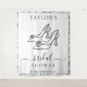 Elegant Bridal Shower High Heels Floral Custom  タペストリー (正面)