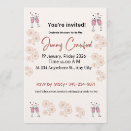 Elegant Bridal Shower Invitation | Printable & Cus 招待状