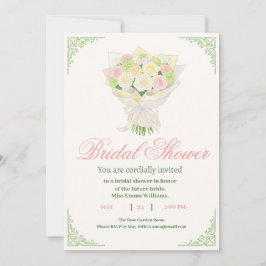 Elegant Bridal Shower Invitation with Japanese  セーブザデート