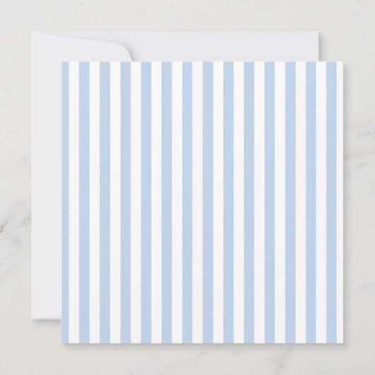 Elegant Bridal Shower Modern Script Blue Stripes 招待状 (裏面)