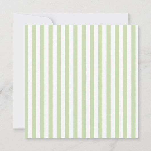 Elegant Bridal Shower Modern Script Green Stripes 招待状 (裏面)