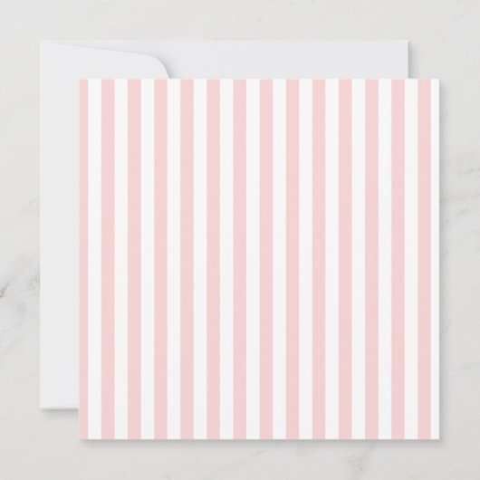 Elegant Bridal Shower Modern Script Pink Stripes 招待状 (裏面)