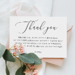 Elegant Bridal Shower Note | Minimalist Script サンキューカード<br><div class="desc">Say thank you in style with this elegant bridal shower thank you card featuring modern black calligraphy and a timeless minimalist design. A perfect way for the bride to be to show her appreciation for gifts, love, and support. Personalize with your own heartfelt message to share gratitude with bridesmaids, friends,...</div>