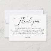 Elegant Bridal Shower Note | Minimalist Script サンキューカード (正面)