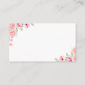 Elegant Bridal Shower | Watercolor Pink Floral Des エンクロージャーカード (裏面)