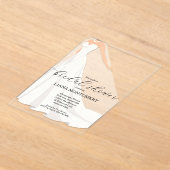 Elegant Bridal Shower Wedding Dress アクリル招待状 (レイダウン)