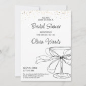 Elegant bridal shower with gold confetti design 招待状 (正面)