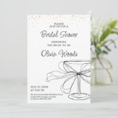 Elegant bridal shower with gold confetti design 招待状 (スタンド正面)