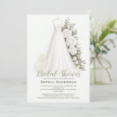 Elegant Bridal Shower with Wedding Dress  招待状 (スタンド正面)