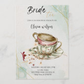 Elegant Bridal Tea Party Bridal Shower Party 招待状 (正面)