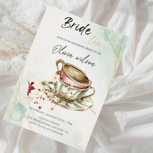 Elegant Bridal Tea Party Bridal Shower Party 招待状