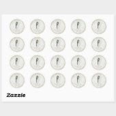 Elegant Bride and Groom Wedding Thank You Sticker ラウンドシール (シート)