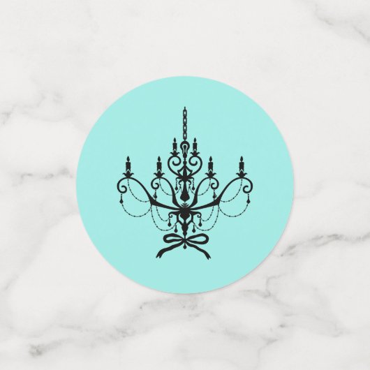 Elegant Bride & Co. Bridal Shower Teal コンフェッティ (スモール正面)