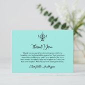 Elegant Bride & Co. Bridal Shower Teal サンキューカード (スタンド正面)