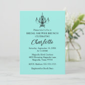 Elegant Bride & Co. Bridal Shower Teal 招待状 (スタンド正面)