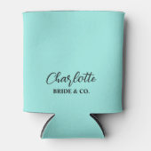 Elegant Bride & Co. Bridal Shower Teal 缶クーラー (正面)