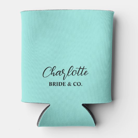 Elegant Bride & Co. Bridal Shower Teal 缶クーラー (正面)