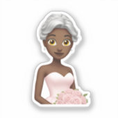 Elegant Bride Emoji with Pink Gown シール (正面)