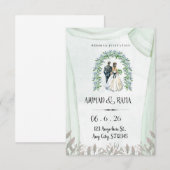 Elegant Bride & Groom Wedding Invite エンクロージャーカード (正面/裏面)