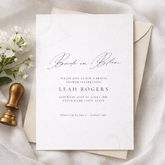 Elegant Bride in Bloom Bridal Shower Invitation 招待状