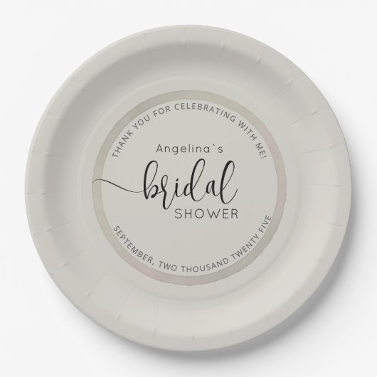 Elegant Bride Shower Paper Plates ペーパープレート (正面)