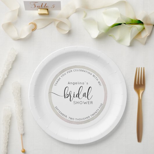 Elegant Bride Shower Paper Plates ペーパープレート (ウェディング)