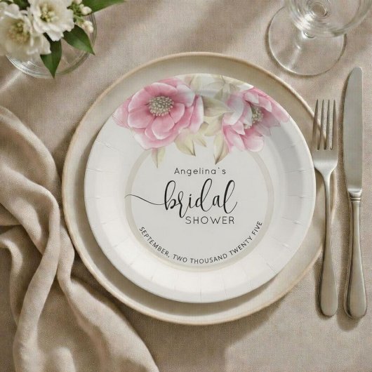 Elegant Bride Shower Paper Plates ペーパープレート