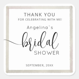 Elegant Bride Shower Square Sticker  スクエアシール
