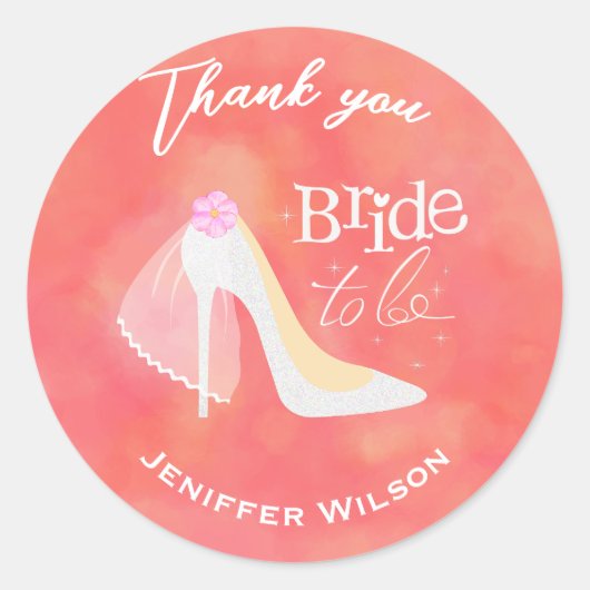 Elegant Bride To Be Bridal Shower Blush Pink ラウンドシール (正面)