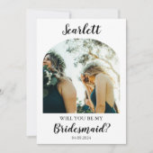 Elegant Bridesmaid Proposal Photo Card 招待状 (正面)