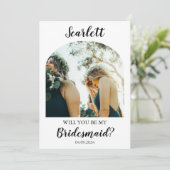 Elegant Bridesmaid Proposal Photo Card 招待状 (スタンド正面)