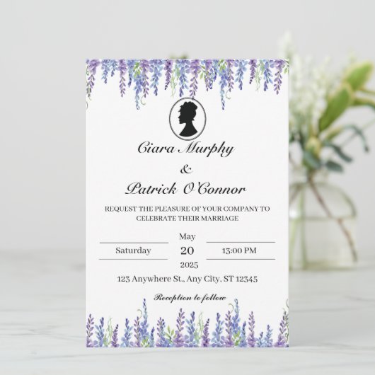 Elegant Bridgerton Wedding Invitation 招待状 (スタンド正面)