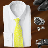 Elegant Bright Lemon Yellow Floral Pattern ネクタイ