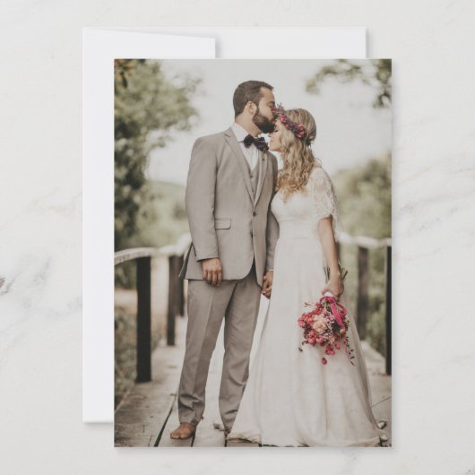 Elegant Bright Pink Floral Wedding Save The Date (裏面)