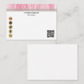 Elegant Bright Pink Silk, Social Media & QR Code ノートカード (正面/裏面)