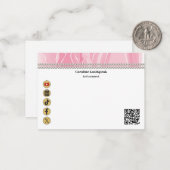 Elegant Bright Pink Silk, Social Media & QR Code ノートカード (正面/裏面インサイチュ)